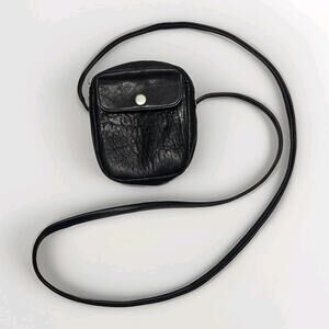 Boho Columbian Leather Festival Crossbody Bag Small Black Bohemian Vintage Micro